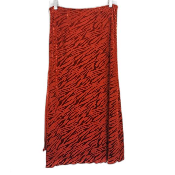 Velvet Burnout Zebra Print Maxi Skirt L Y2K Alt Goth Grunge Edgy Gritty Whimsy - Picture 2 of 5